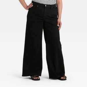 Women's Black Wide-Leg Jeans